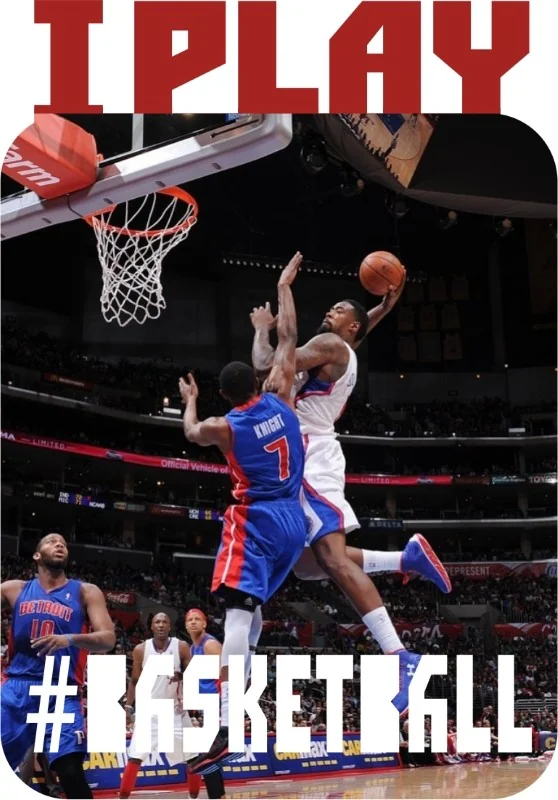 Магнит металлический «I play basketball» 65×94 мм