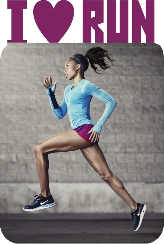 Магнит металлический «I love run» 65×94 мм