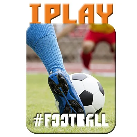 Магнит металлический «I play football» 65×94 мм