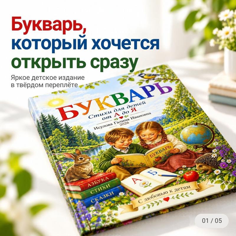 Напечатать книгу-букварь со стихами и яркими иллюстрациями
